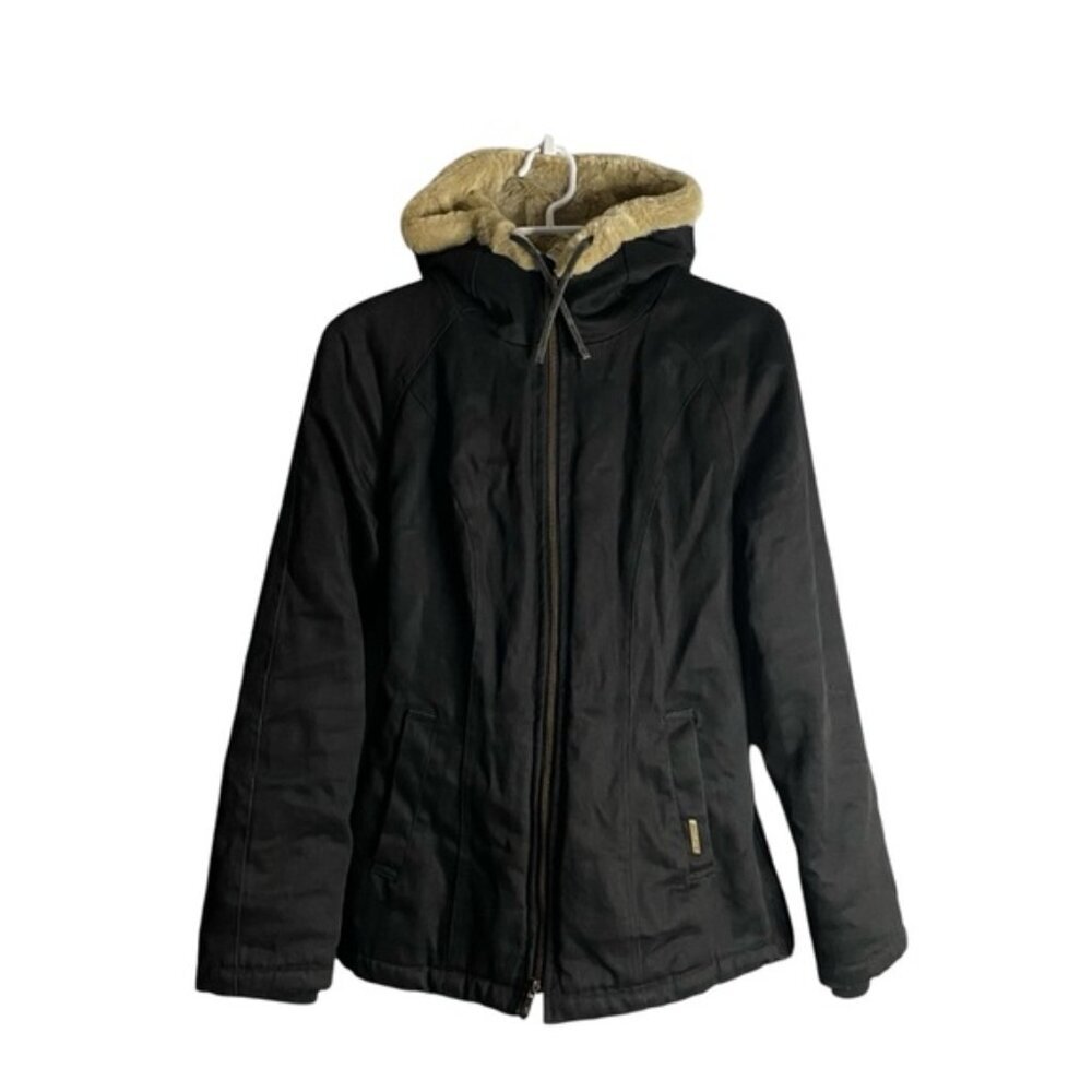 Hemp Hoodlamb Women's Black Full Zip Winter Hooded Jacket